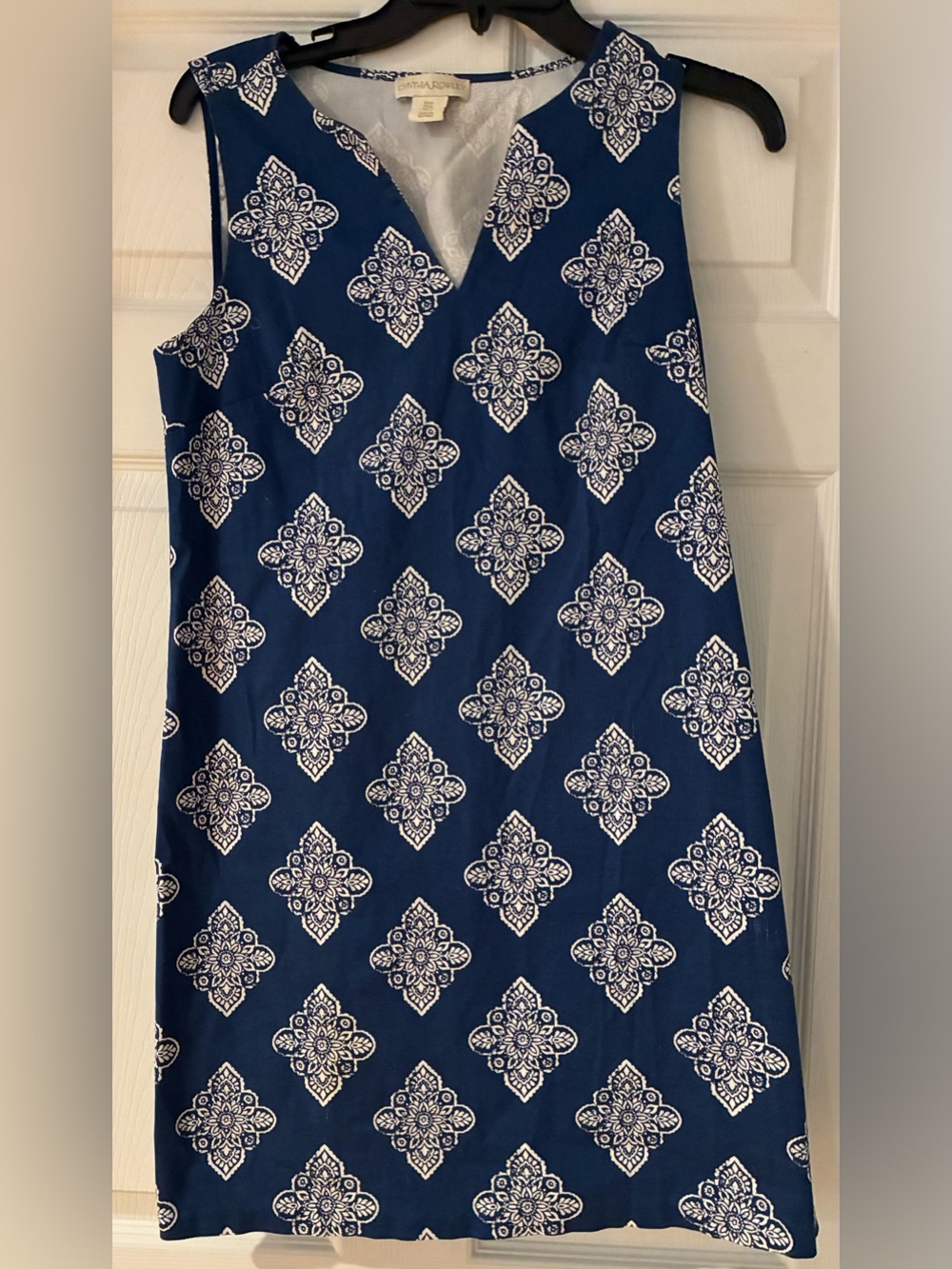 Cynthia Rowley Navy and White Printed Dress